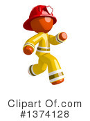 Orange Man Firefighter Clipart #1374128 by Leo Blanchette