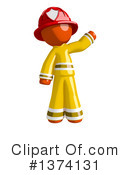 Orange Man Firefighter Clipart #1374131 by Leo Blanchette