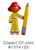 Orange Man Firefighter Clipart #1374133 by Leo Blanchette