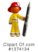 Orange Man Firefighter Clipart #1374134 by Leo Blanchette