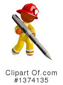 Orange Man Firefighter Clipart #1374135 by Leo Blanchette