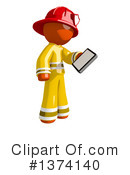 Orange Man Firefighter Clipart #1374140 by Leo Blanchette
