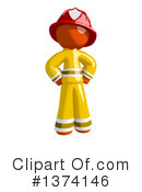 Orange Man Firefighter Clipart #1374146 by Leo Blanchette