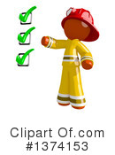 Orange Man Firefighter Clipart #1374153 by Leo Blanchette
