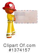 Orange Man Firefighter Clipart #1374157 by Leo Blanchette