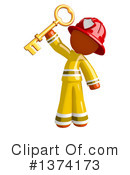Orange Man Firefighter Clipart #1374173 by Leo Blanchette