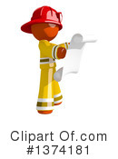 Orange Man Firefighter Clipart #1374181 by Leo Blanchette