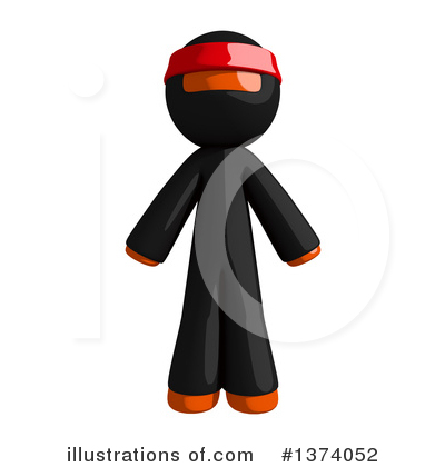 Royalty-Free (RF) Orange Man Ninja Clipart Illustration by Leo Blanchette - Stock Sample #1374052