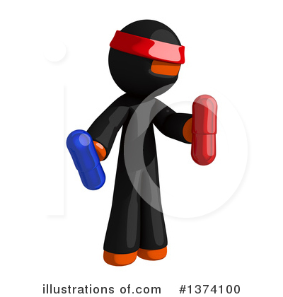 Royalty-Free (RF) Orange Man Ninja Clipart Illustration by Leo Blanchette - Stock Sample #1374100
