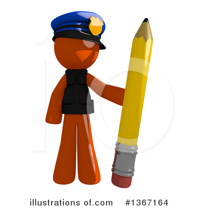 Royalty-Free (RF) Orange Police Officer Clipart Illustration by Leo Blanchette - Stock Sample #1367164