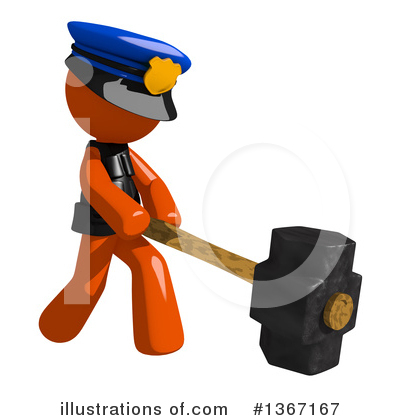 Orange Police Officer Clipart #1367167 by Leo Blanchette