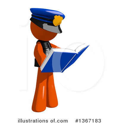 Royalty-Free (RF) Orange Police Officer Clipart Illustration by Leo Blanchette - Stock Sample #1367183