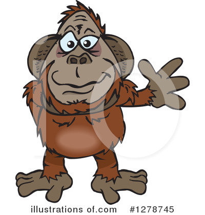 Royalty-Free (RF) Orangutan Clipart Illustration by Dennis Holmes Designs - Stock Sample #1278745