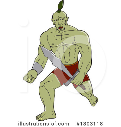 Royalty-Free (RF) Orc Clipart Illustration by patrimonio - Stock Sample #1303118