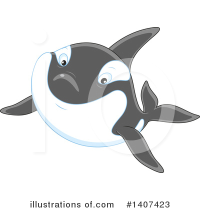 Royalty-Free (RF) Orca Clipart Illustration by Alex Bannykh - Stock Sample #1407423