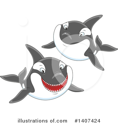 Royalty-Free (RF) Orca Clipart Illustration by Alex Bannykh - Stock Sample #1407424