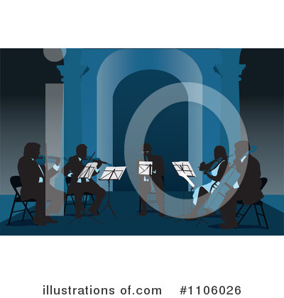 Royalty-Free (RF) Orchestra Clipart Illustration by David Rey - Stock Sample #1106026