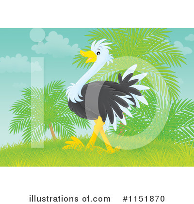 Royalty-Free (RF) Ostrich Clipart Illustration by Alex Bannykh - Stock Sample #1151870