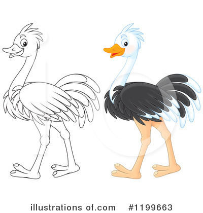 Royalty-Free (RF) Ostrich Clipart Illustration by Alex Bannykh - Stock Sample #1199663