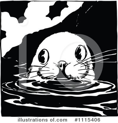 Royalty-Free (RF) Otter Clipart Illustration by Prawny Vintage - Stock Sample #1115406