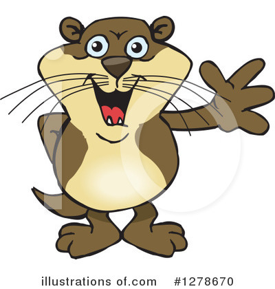 Royalty-Free (RF) Otter Clipart Illustration by Dennis Holmes Designs - Stock Sample #1278670