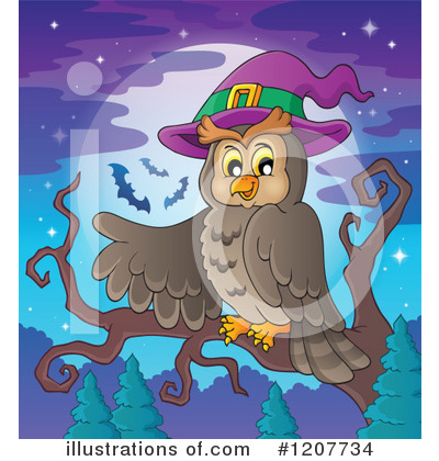 Royalty-Free (RF) Owl Clipart Illustration by visekart - Stock Sample #1207734