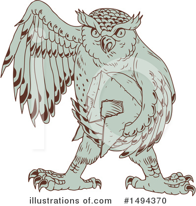 Royalty-Free (RF) Owl Clipart Illustration by patrimonio - Stock Sample #1494370