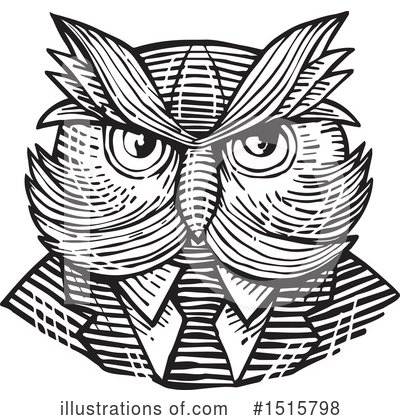 Royalty-Free (RF) Owl Clipart Illustration by patrimonio - Stock Sample #1515798