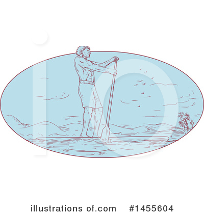Royalty-Free (RF) Paddle Boarding Clipart Illustration by patrimonio - Stock Sample #1455604