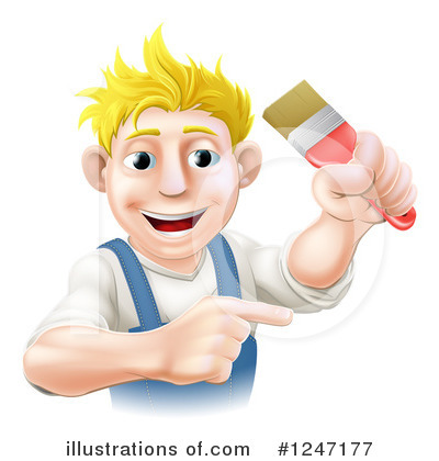 Royalty-Free (RF) Painter Clipart Illustration by AtStockIllustration - Stock Sample #1247177