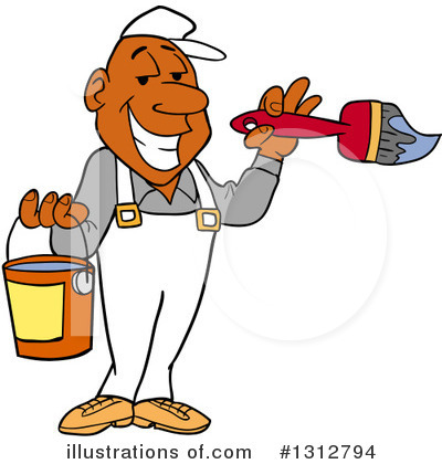 House Painter Clipart #1312794 by LaffToon