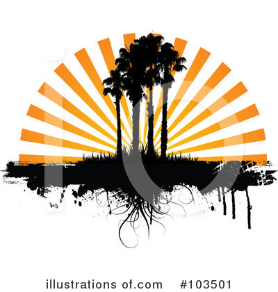 Royalty-Free (RF) Palm Trees Clipart Illustration by KJ Pargeter - Stock Sample #103501
