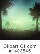 Palm Trees Clipart #1403545 by KJ Pargeter