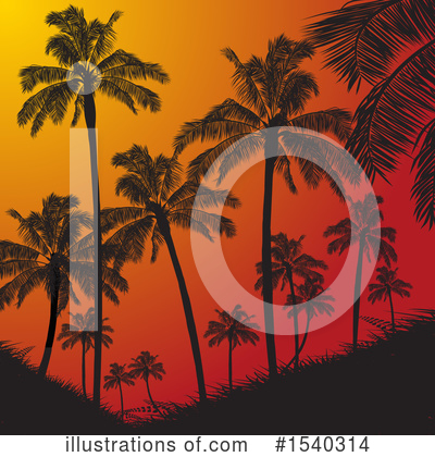 Tropical Sunset Clipart #1540314 by elaineitalia