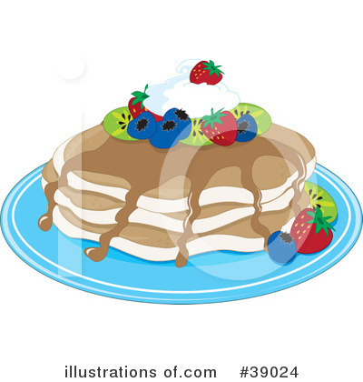Royalty-Free (RF) Pancakes Clipart Illustration by Maria Bell - Stock Sample #39024