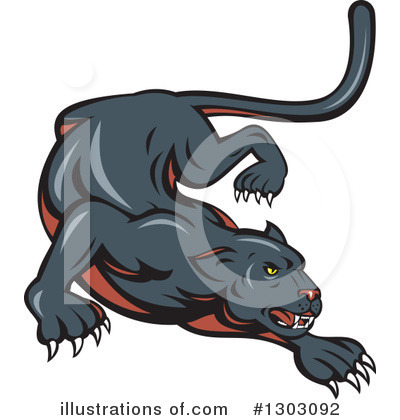 Royalty-Free (RF) Panther Clipart Illustration by patrimonio - Stock Sample #1303092