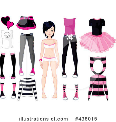 Royalty-Free (RF) Paper Doll Clipart Illustration by Pushkin - Stock Sample #436015