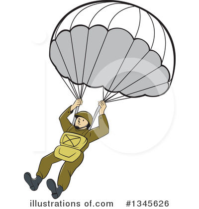 Royalty-Free (RF) Parachute Clipart Illustration by patrimonio - Stock Sample #1345626