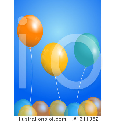 Royalty-Free (RF) Party Balloons Clipart Illustration by elaineitalia - Stock Sample #1311982