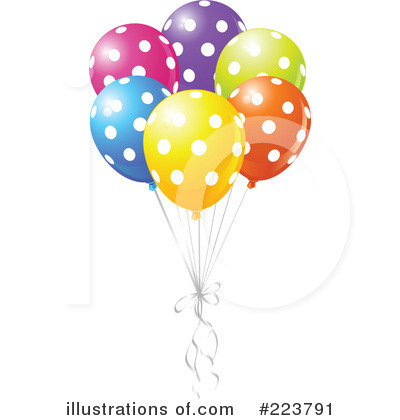 Royalty-Free (RF) Party Balloons Clipart Illustration by Pushkin - Stock Sample #223791