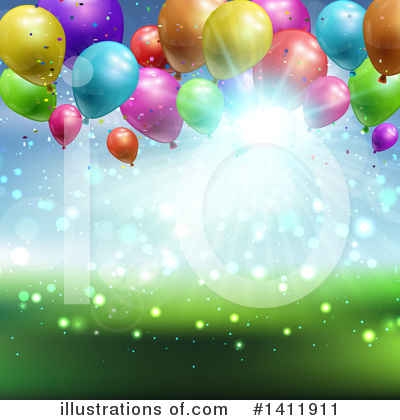 Party Balloons Clipart #1411911 by KJ Pargeter