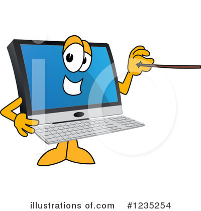 Royalty-Free (RF) Pc Computer Mascot Clipart Illustration by Mascot Junction - Stock Sample #1235254