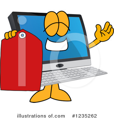 Royalty-Free (RF) Pc Computer Mascot Clipart Illustration by Mascot Junction - Stock Sample #1235262