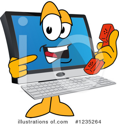 Pc Computer Mascot Clipart #1235264 by Mascot Junction