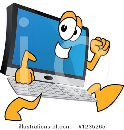 Royalty-Free (RF) Pc Computer Mascot Clipart Illustration by Mascot Junction - Stock Sample #1235265
