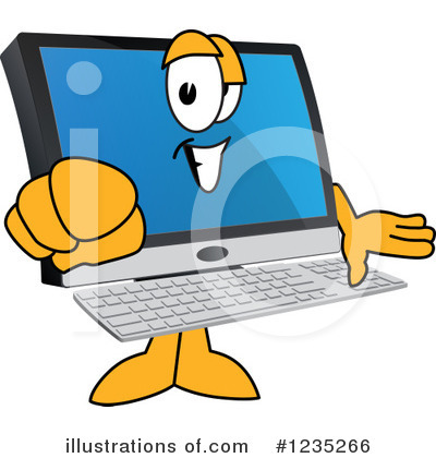 Pc Computer Mascot Clipart #1235266 by Mascot Junction