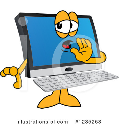 Royalty-Free (RF) Pc Computer Mascot Clipart Illustration by Mascot Junction - Stock Sample #1235268