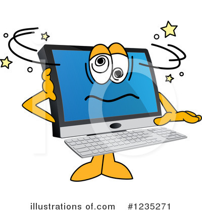 Royalty-Free (RF) Pc Computer Mascot Clipart Illustration by Mascot Junction - Stock Sample #1235271