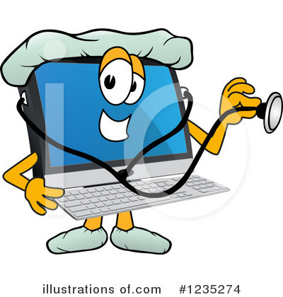 Royalty-Free (RF) Pc Computer Mascot Clipart Illustration by Mascot Junction - Stock Sample #1235274