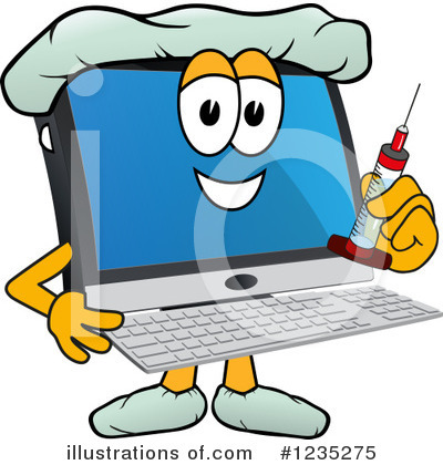 Royalty-Free (RF) Pc Computer Mascot Clipart Illustration by Mascot Junction - Stock Sample #1235275
